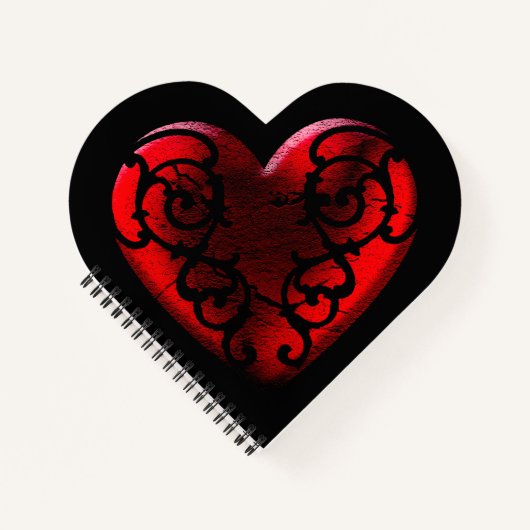 Filigree Goth Rode Hart Notitieboek (Voorkant)