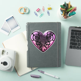 Filigree Goth Roze Hart Vinyl Stickers