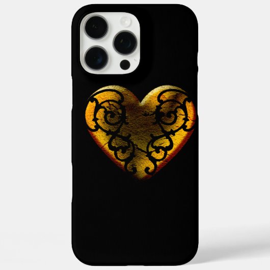 Filigree Gothic Gold Heart Case-Mate iPhone Case (Achterkant)