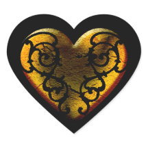 Filigree Gothic Gold Heart