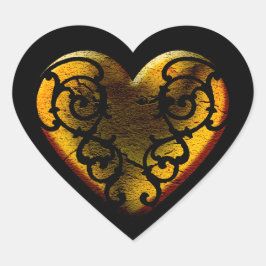 Filigree Gothic Gold Heart Hart Sticker