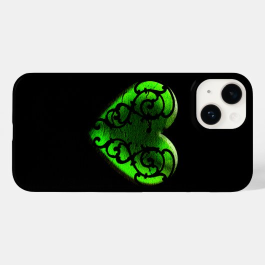 Filigree Gothic Green Heart Case-Mate iPhone Case (Achterkant (horizontaal))