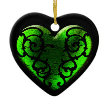 Filigree Gothic Green Heart
