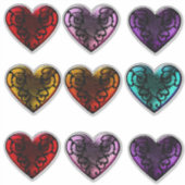 Filigree Gothic Hearts Sticker (Voorkant)
