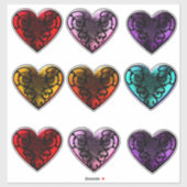Filigree Gothic Hearts Sticker (Vel)