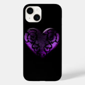 Filigree Gothic Paars Heart Case-Mate iPhone Case (Achterkant)