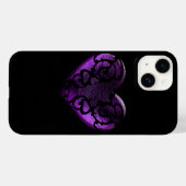 Filigree Gothic Paars Heart Case-Mate iPhone Case (Achterkant (horizontaal))
