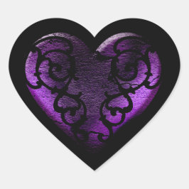 Filigree Gothic Paars Heart Hart Sticker