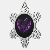Filigree Gothic Paars Heart Tin Sneeuwvlok Ornament (Rechts)