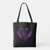 Filigree Gothic Paars Heart Tote Bag (Achterkant)