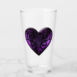 Filigree Gothic Paarse hart glas Cup