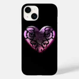 Filigree Gothic Pink Heart Case-Mate iPhone 14 Hoesje