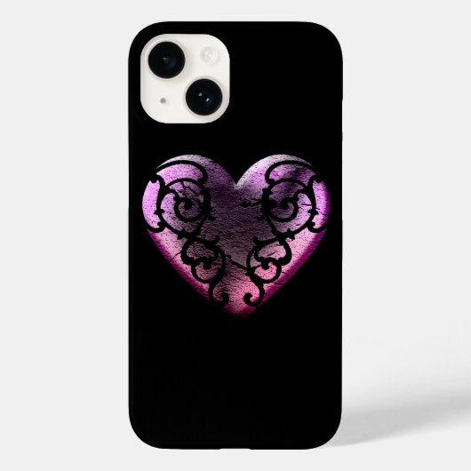 Filigree Gothic Pink Heart Case-Mate iPhone Case (Achterkant)