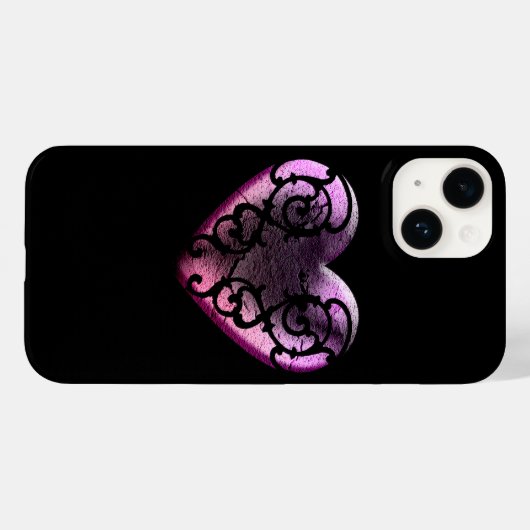 Filigree Gothic Pink Heart Case-Mate iPhone Case (Achterkant (horizontaal))