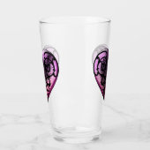 Filigree Gothic Pink Heart Glas (Links)
