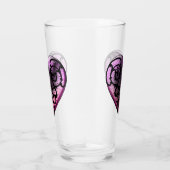 Filigree Gothic Pink Heart Glas (Rechts)