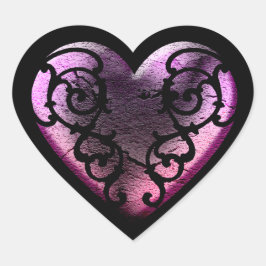 Filigree Gothic Pink Heart Hart Sticker