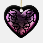 Filigree Gothic Pink Heart Keramisch Ornament (Achterkant)