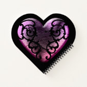 Filigree Gothic Pink Heart Notitieboek (Achterkant)