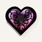 Filigree Gothic Pink Heart Notitieboek (Voorkant)