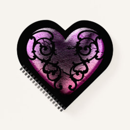 Filigree Gothic Pink Heart Notitieboek