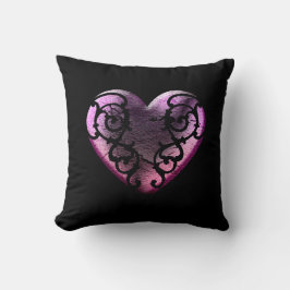 Filigree Gothic Pink Heart Sierkussen