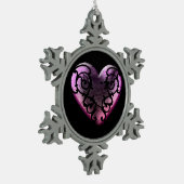 Filigree Gothic Pink Heart Tin Sneeuwvlok Ornament (Links)