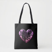 Filigree Gothic Pink Heart Tote Bag (Voorkant)
