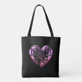 Filigree Gothic Pink Heart Tote Bag (Achterkant)