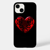 Filigree Gothic Red Heart Case-Mate iPhone Case (Achterkant)