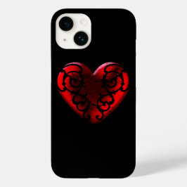 Filigree Gothic Red Heart Case-Mate iPhone 14 Hoesje