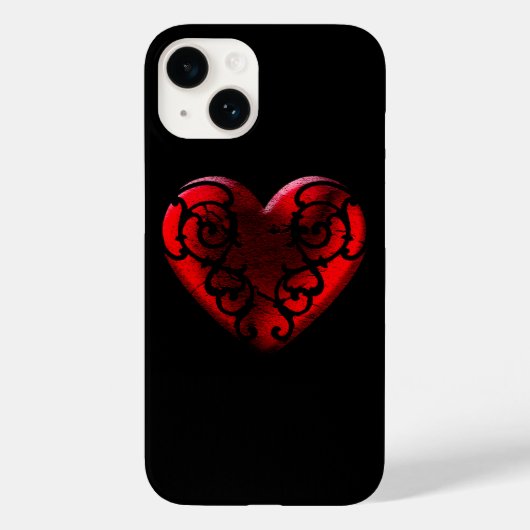 Filigree Gothic Red Heart Case-Mate iPhone Case (Achterkant)