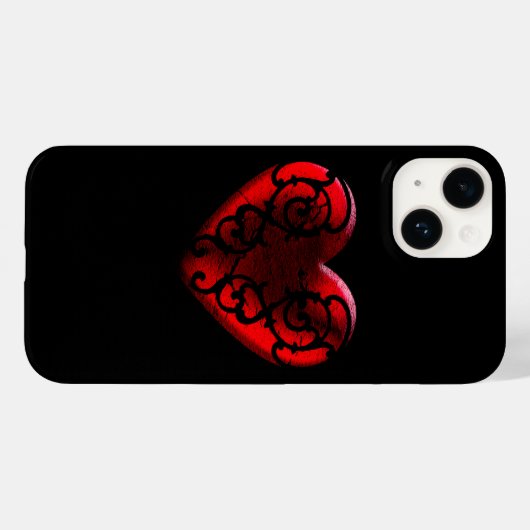 Filigree Gothic Red Heart Case-Mate iPhone Case (Achterkant (horizontaal))