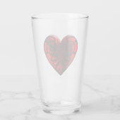 Filigree Gothic Red Heart Glass Cup Glas (Achterkant)