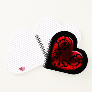 Filigree Gothic Red Heart Notitieboek