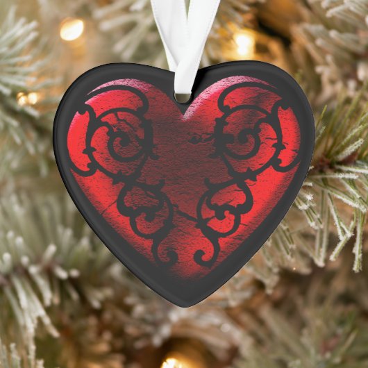 Filigree Gothic Red Heart Ornament (Boom)