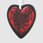 Filigree Gothic Red Heart Ornament (voorkant)
