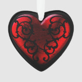 Filigree Gothic Red Heart Ornament (voorkant)