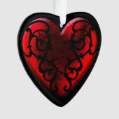 Filigree Gothic Red Heart Ornament (voorkant)