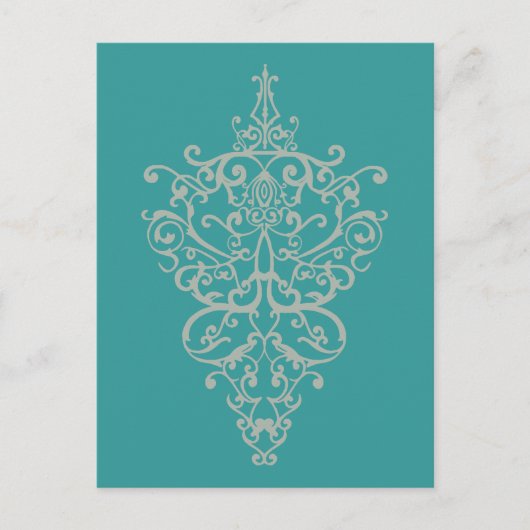 filigree groen briefkaart (Voorkant)