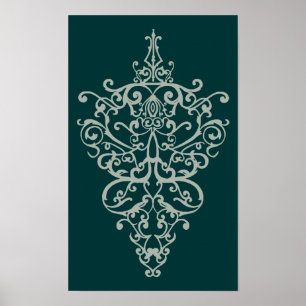 filigree groen poster