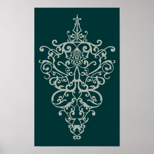 filigree groen poster (Voorkant)