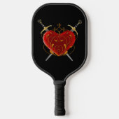 Filigree Heart en Daggers Pickleball Paddle (Voorkant)