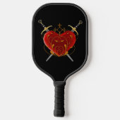 Filigree Heart en Daggers Pickleball Paddle (Achterkant)