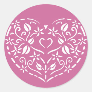 Filigree Heart Ronde Sticker