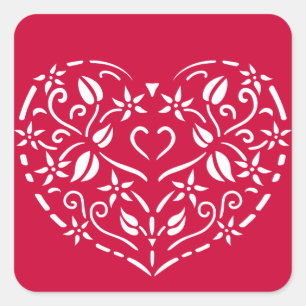Filigree Heart Vierkante Sticker