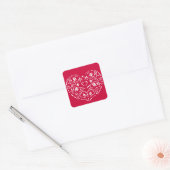 Filigree Heart Vierkante Sticker (Envelop)