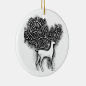 filigree hert kerstornament keramisch ornament (Rechts)