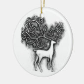 filigree hert kerstornament keramisch ornament (Links)