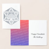 Filigree Jewish Star Menorah Hannukah Folie Kaarten (Display)